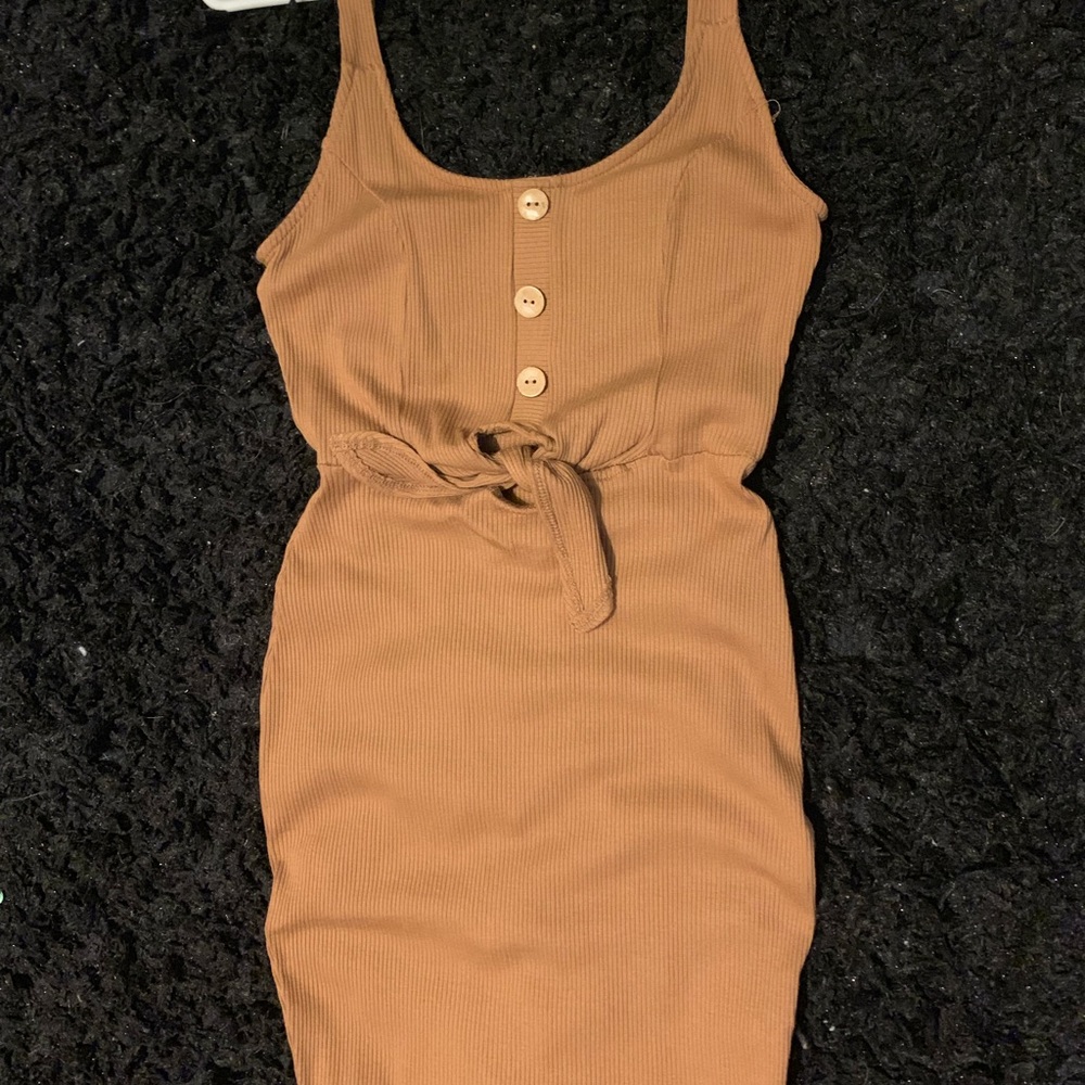 Tan knot dress